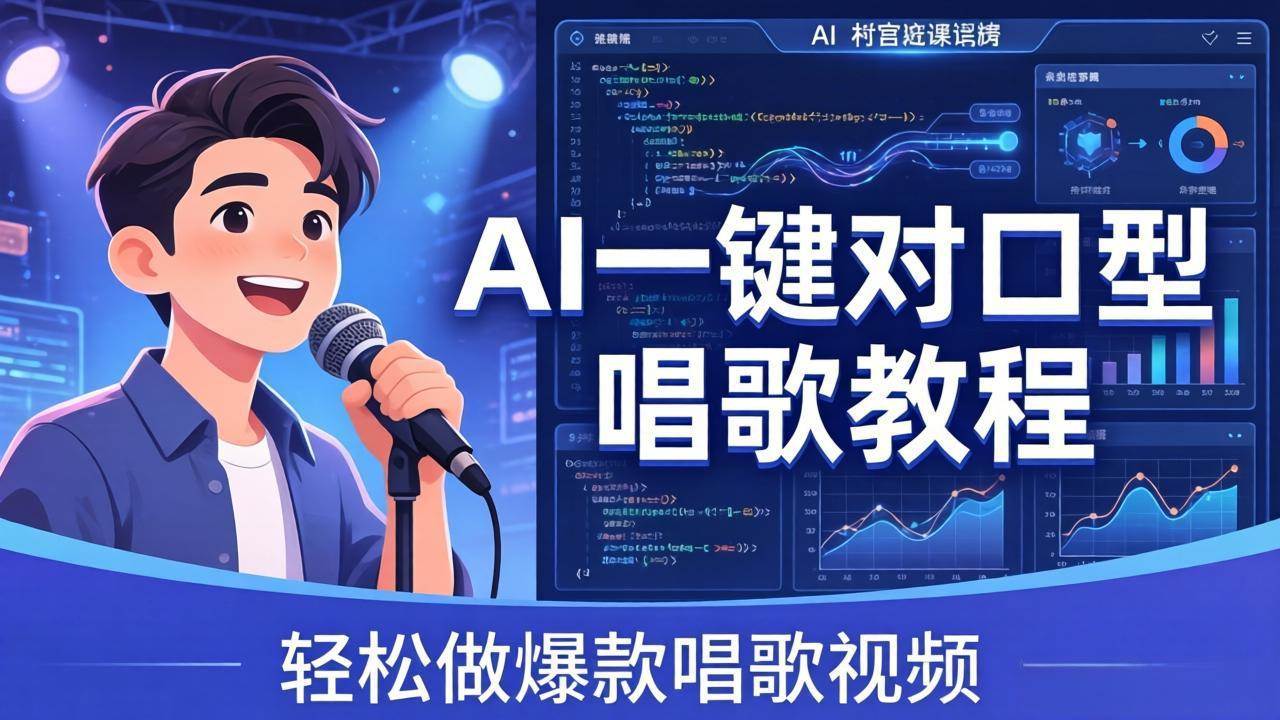 （18118期） AI一键对口型唱歌教程：零基础也能学，素材准备+模型训练+音色转换，轻松做爆款唱歌视频-三月轻创