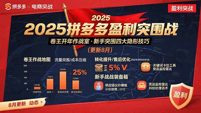（15687期）2025拼多多盈利突围战：卷王开年作战室，新手突围四大隐形技巧(更新8月)-三月轻创