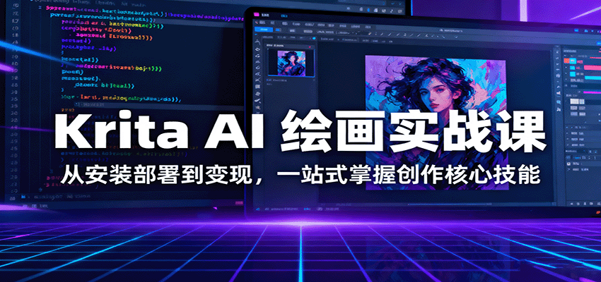 Krita AI 绘画实战课：从安装部署到变现，一站式掌握创作核心技能-三月轻创