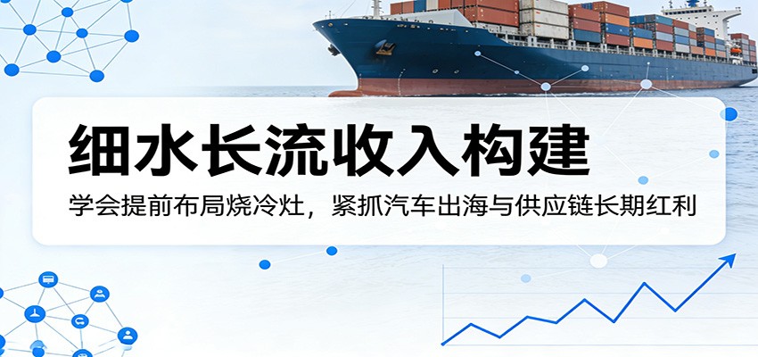 付费文章：细水长流收入构建，学会提前布局烧冷灶，紧抓汽车出海与供应链长期红利-三月轻创