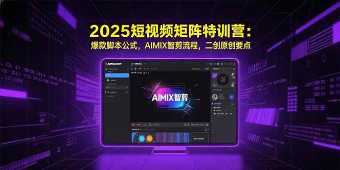（15475期）2025短视频矩阵特训营：爆款脚本公式，AIMIX智剪流程，二创原创要点-三月轻创