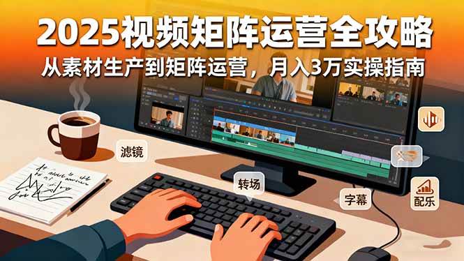 （16333期）2025短视频矩阵运营全攻略：从素材生产到矩阵运营，月入3万实操指南-三月轻创