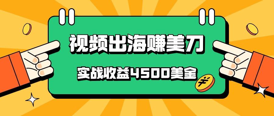 国内爆款视频出海赚美刀，实战收益4500美金，批量无脑搬运，无需经验直接上手-三月轻创