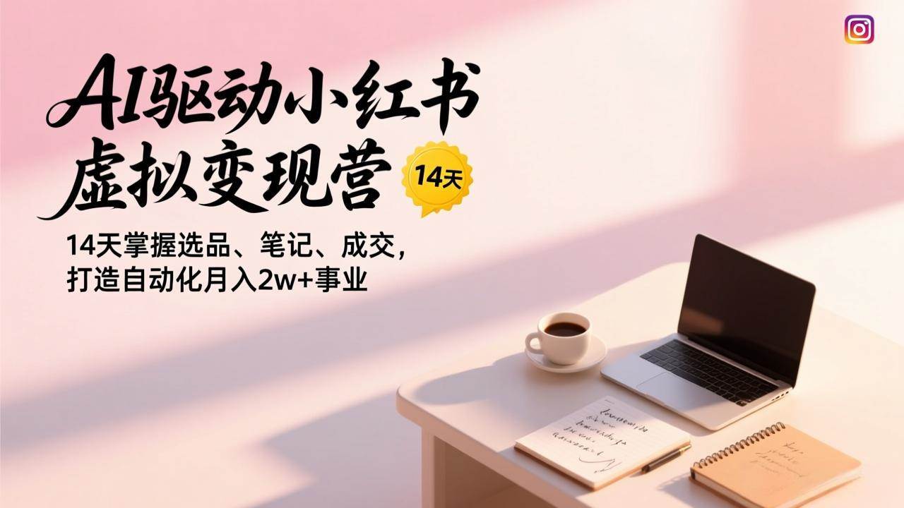 (17204期)AI驱动小红书虚拟变现营,14天掌握选品、笔记、成交,打造自动化月入2w+事业-三月轻创