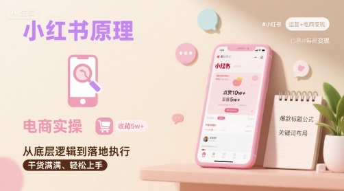 小红书原理以及详细实操流程，小红书电商教程-三月轻创