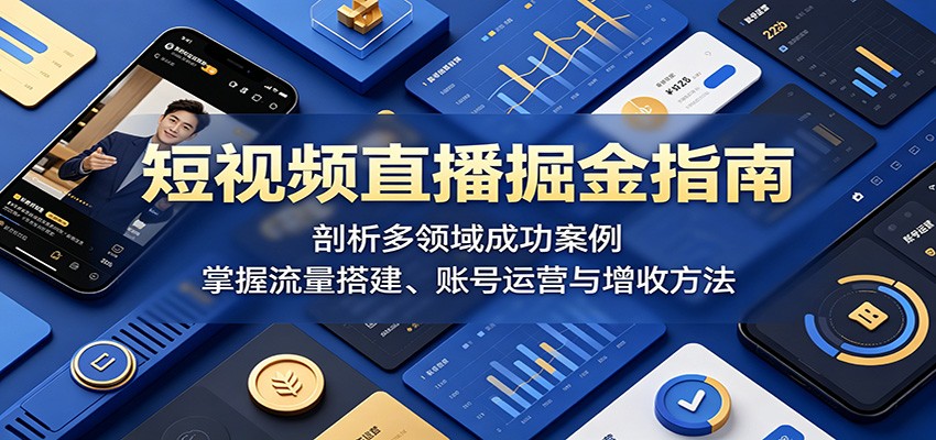 短视频直播掘金指南：剖析多领域成功案例，掌握流量搭建、账号运营与增收方法-三月轻创