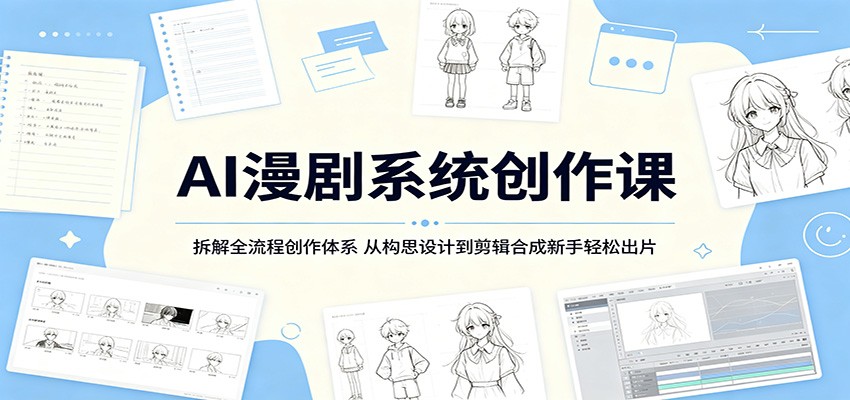 AI漫剧系统创作课:拆解全流程创作体系,从构思设计到剪辑合成新手轻松出片-三月轻创