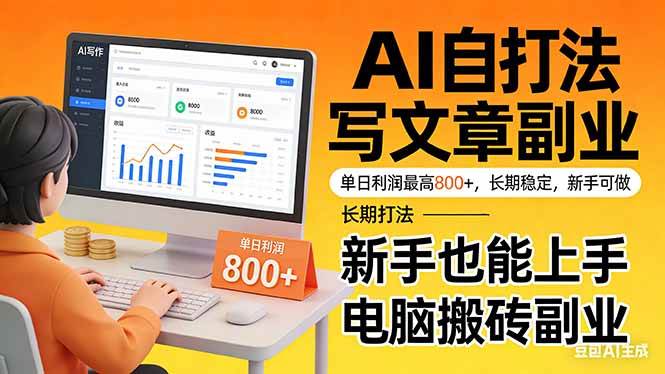 （17598期）靠 AI 自动写文章，单日利润最高800+，长期打法，新手也能上手，电脑搬砖副业-三月轻创