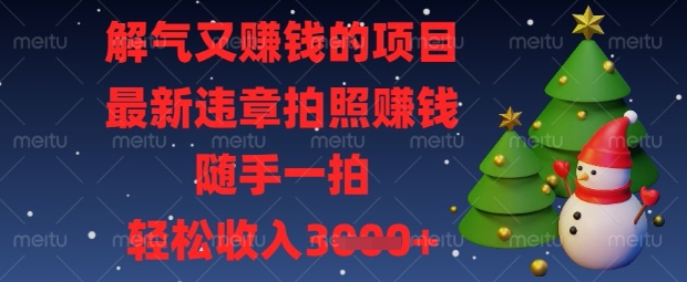 解气又挣钱的项目，最新违章拍照挣钱，随手一拍，轻松收入数张【揭秘】-三月轻创
