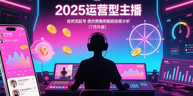 （15508期）2025运营型主播：自然流起号，微付费投放技巧，罗盘数据深度解析(7月更新)-三月轻创