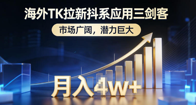 海外TK拉新抖系应用三剑客，市场广阔，潜力巨大，月入1w+-三月轻创