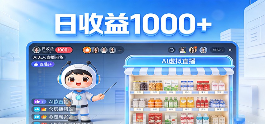 不用露脸不用说话，24小时自动卖货赚钱，全天自动直播，收益看得见-三月轻创