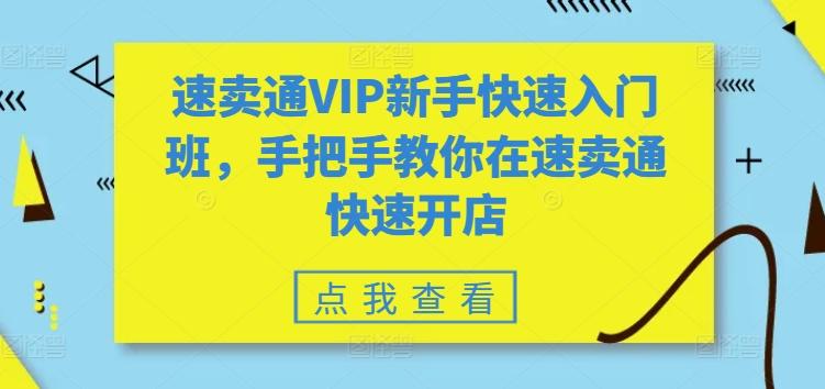 速卖通VIP新手快速入门班，手把手教你在速卖通快速开店-三月轻创