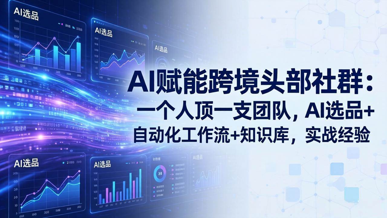 （17750期）AI赋能跨境头部社群：一个人顶一支团队，AI选品+自动化工作流+知识库，实战经验-更新3月-三月轻创