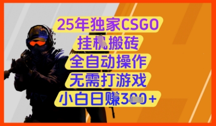 25年独家CSGO挂G搬砖，全自动操作，无需打游戏，小白日入3张+【揭秘】-三月轻创