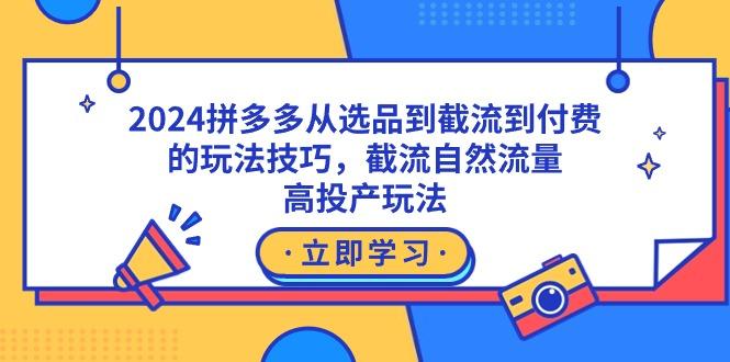 2024拼多多从选品到截流到付费的玩法技巧，截流自然流量玩法，高投产玩法-三月轻创