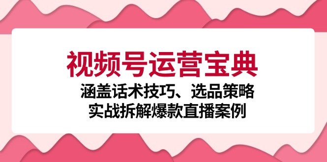 视频号运营宝典：涵盖话术技巧、选品策略、实战拆解爆款直播案例-三月轻创