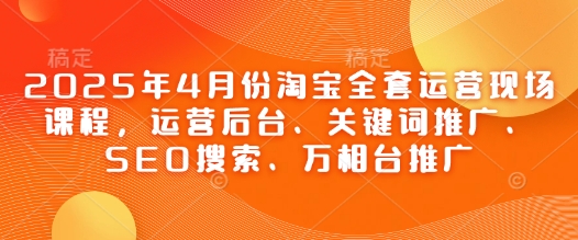 2025年4月份淘宝全套运营现场课程，运营后台、关键词推广、SEO搜索、万相台推广-三月轻创