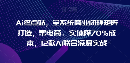 Ai终点站，全系统商业闭环矩阵打造，帮电商、实体降70%成本，12款Ai联合深度实战【0906更新】-三月轻创