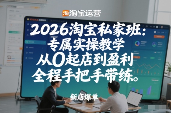 2026淘宝私家班：专属实操教学，从0起店到盈利，全程手把手带练-三月轻创