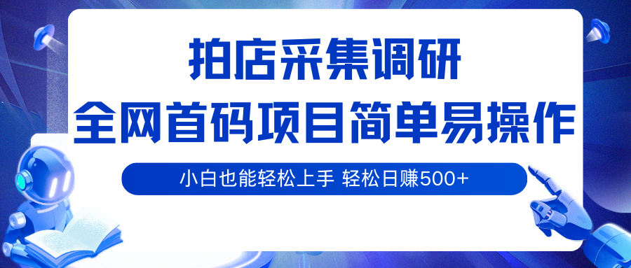 拍店采集调研，全网首码项目，简单易操作， 小白也能轻松上手，轻松日赚500+-三月轻创