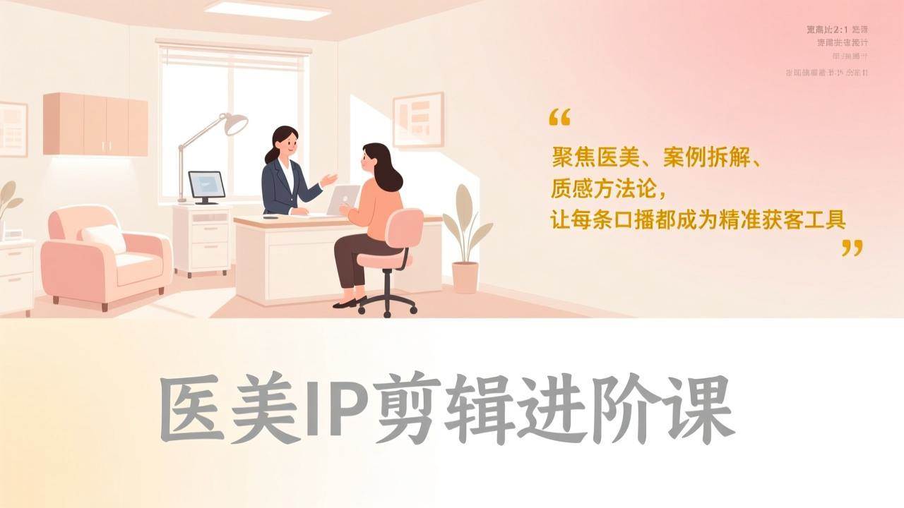 （17303期）医美IP剪辑进阶课，聚焦医美、案例拆解、质感方法论，让每条口播都成为精准获客工具-三月轻创