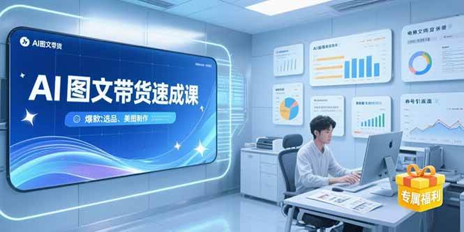 （15416期）AI图文带货速成课，养号引流秘籍，爆款选品策略，美图制作全流程-三月轻创