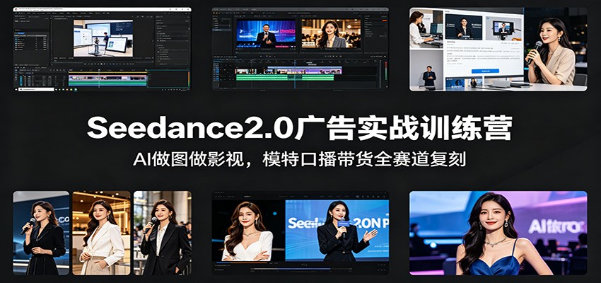 Seedance2.0广告实战训练营：AI做图做影视，模特口播带货全赛道复刻-三月轻创