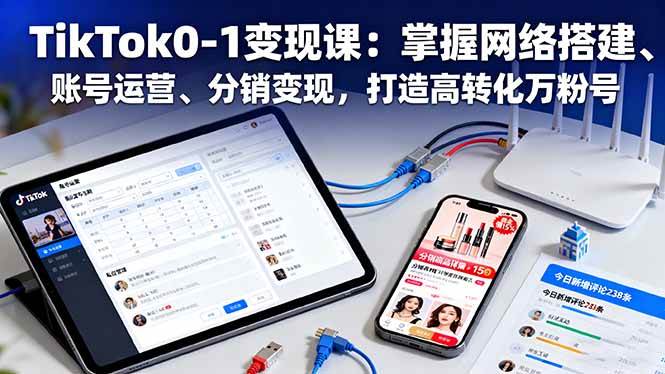 （16334期）TikTok0-1变现课：掌握网络搭建、账号运营、分销变现，打造高转化万粉号-三月轻创