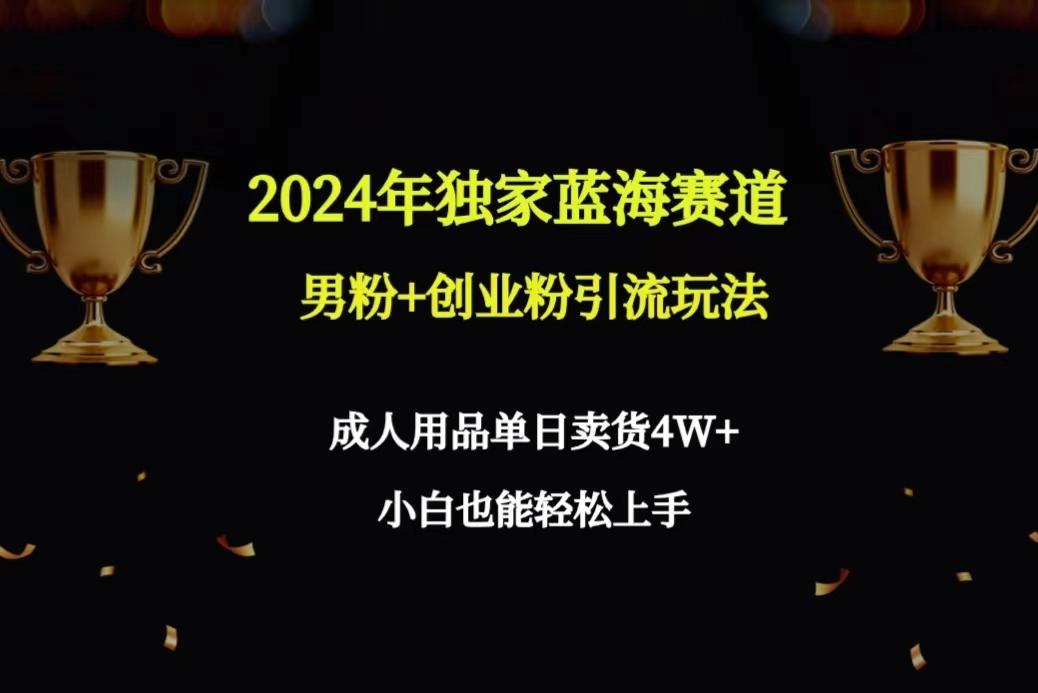2024年独家蓝海赛道男粉+创业粉引流玩法，成人用品单日卖货4W+保姆教程-三月轻创