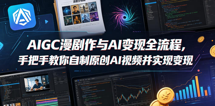 AIGC漫剧创作与AI变现全流程,手把手教你自制原创AI视频并实现变现(更新0516)-三月轻创