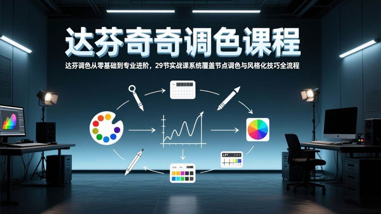 (17484期)达芬奇调色从零基础到专业进阶,29节实战课系统覆盖节点调色与风格化技巧全流程-三月轻创