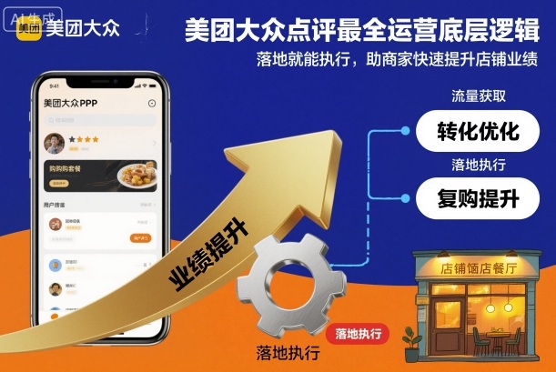 美团大众点评最全运营底层逻辑，落地就能执行，助商家快速提升店铺业绩-三月轻创