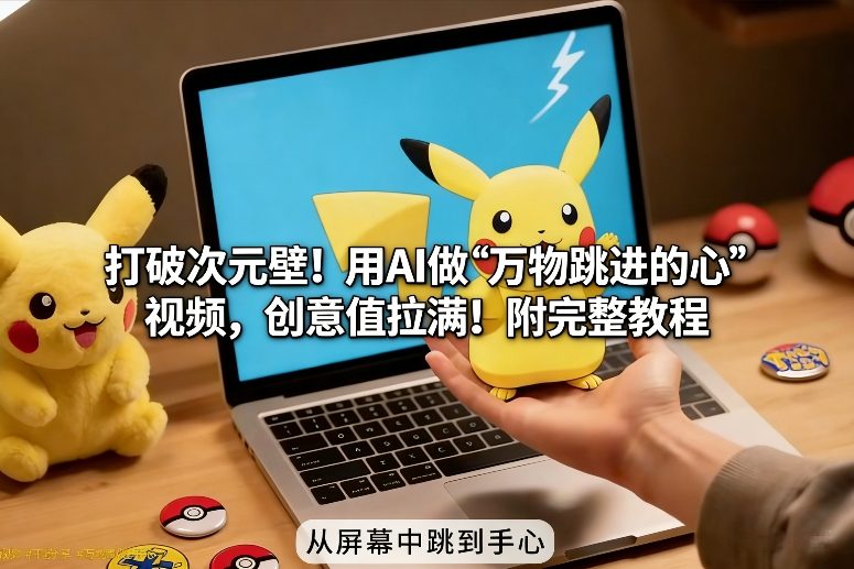 打破次元壁!用AI做【万物跳进手心】视频,创意值拉满!附完整教程-三月轻创