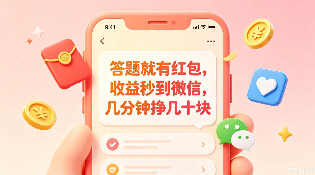 答题就有红包,收益秒到微信,几分钟挣几十块,学生党上班族宝妈都可以玩【揭秘】-三月轻创