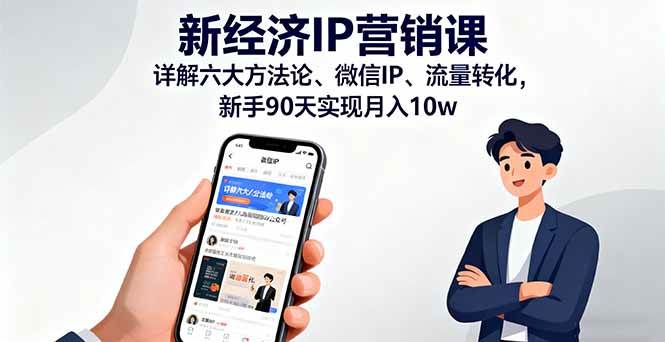 （16194期）新经济IP营销课：详解六大方法论、微信IP、流量转化，新手90天实现月入10w-三月轻创
