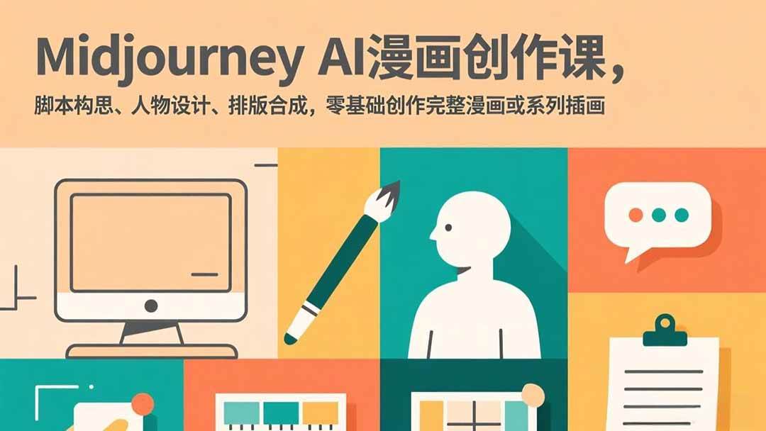 （17299期）Midjourney AI漫画创作课，脚本构思、人物设计、排版合成，零基础创作完整漫画或系列插画-三月轻创