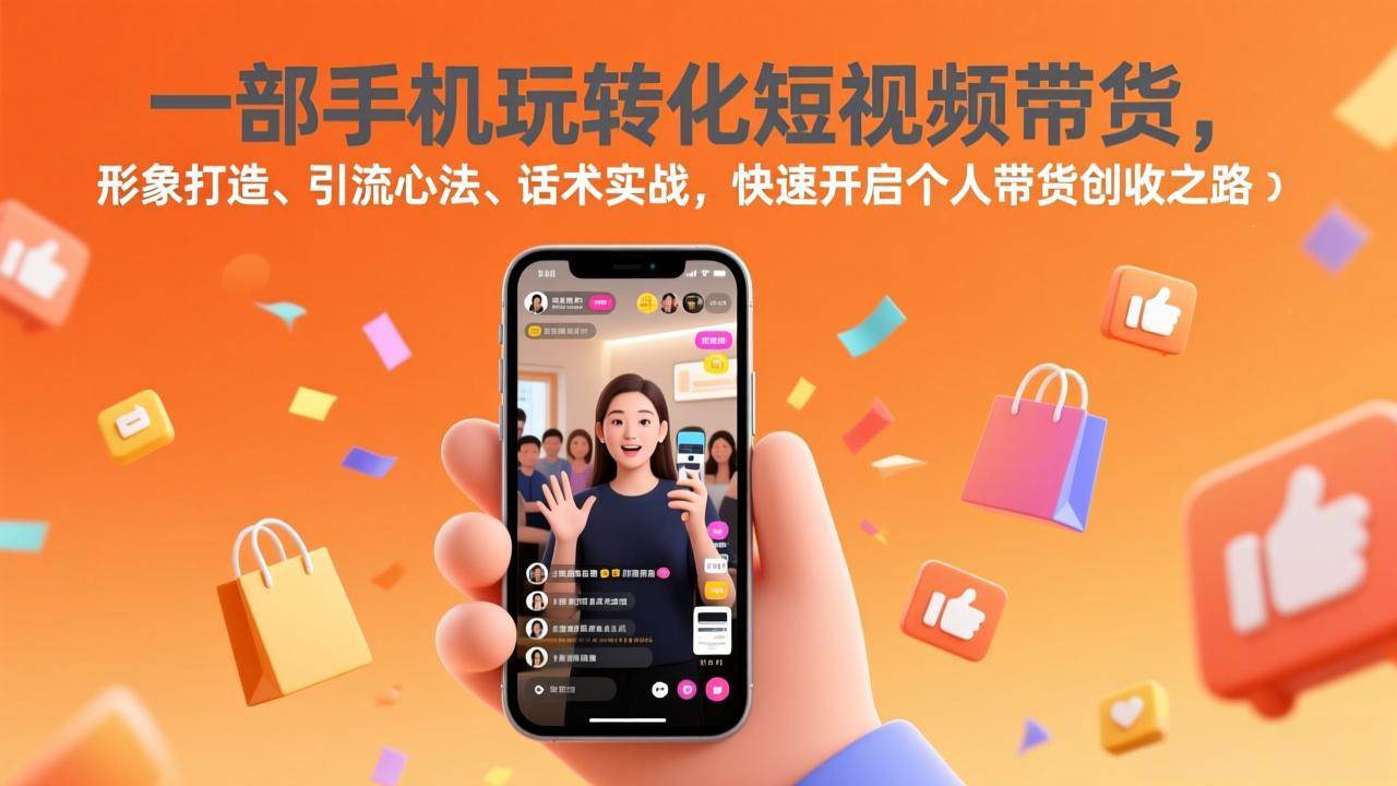 (17356期)一部手机玩转化短视频带货,形象打造、引流心法、话术实战,快速开启个人带货创收之路-三月轻创