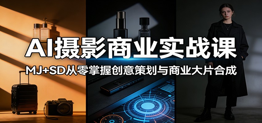 AI摄影商业实战课：MJ+SD从零掌握创意策划与商业大片合成-三月轻创
