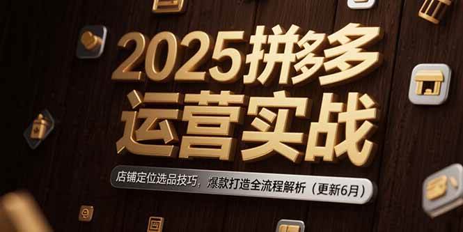 （15235期）2025拼多多运营实战：店铺定位选品技巧，爆款打造全流程解析（更新6月）-三月轻创