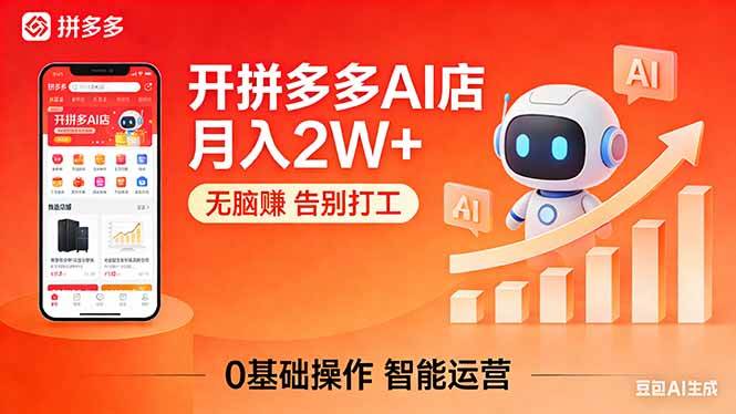（17947期）开一家拼多多AI店，月入2W+，无脑赚，告别打工，附SOP手册-三月轻创