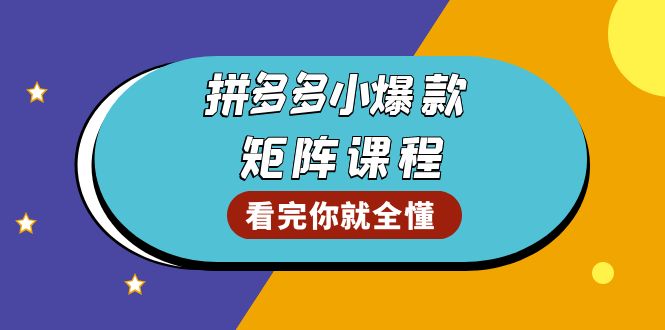 拼多多爆款矩阵课程：教你测出店铺爆款，优化销量，提升GMV，打造爆款群-三月轻创