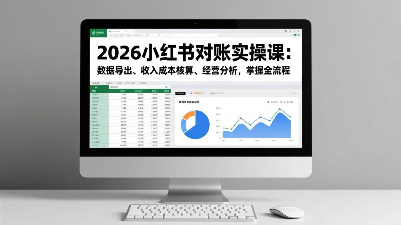 （17071期）2026小红书对账实操课：数据导出、收入成本核算、经营分析，掌握全流程-三月轻创