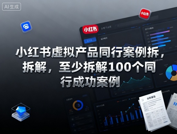 小红书虚拟产品同行案例拆解，至少拆解100个同行成功案例（完结）-三月轻创