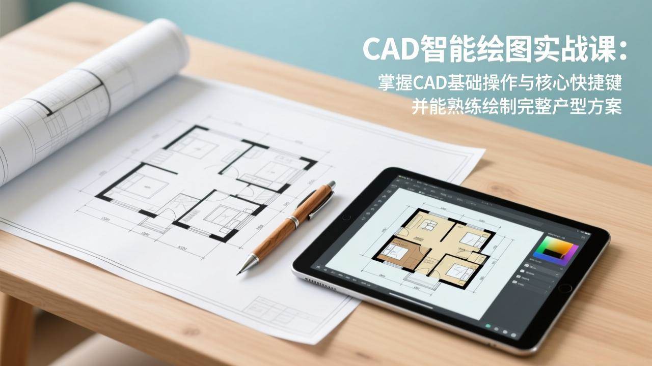 (17348期)CAD智能绘图实战课:掌握CAD基础操作与核心快捷键,并能熟练绘制完整户型方案 (17348期)CAD智能绘图实战课:掌握CAD基础操作与核心快捷键,并能熟练绘制完整户型方案