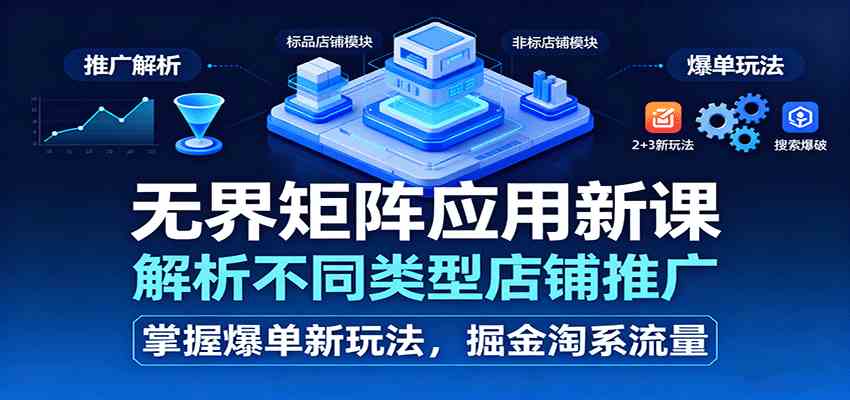 无界矩阵应用新课，解析不同类型店铺推广，掌握爆单新玩法，掘金淘系流量-三月轻创