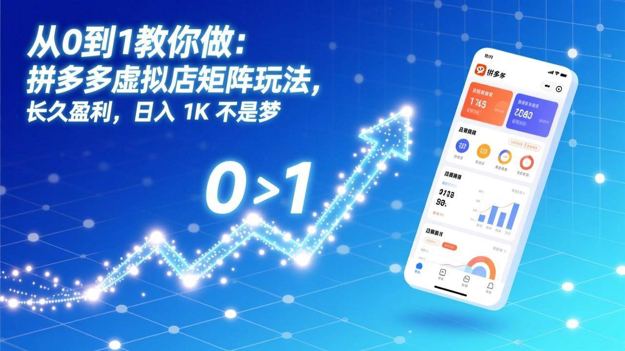 (17205期)从0到1教你做:拼多多虚拟店矩阵玩法,长久盈利,日入 1K 不是梦-三月轻创