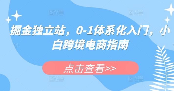 掘金独立站，0-1体系化入门，小白跨境电商指南-三月轻创