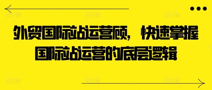 外贸国际站运营顾问，快速掌握国际站运营的底层逻辑-三月轻创