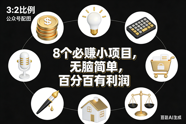 （17101期）8个必赚小项目，无脑简单，百分百有利润，副业首选，日入300+-三月轻创
